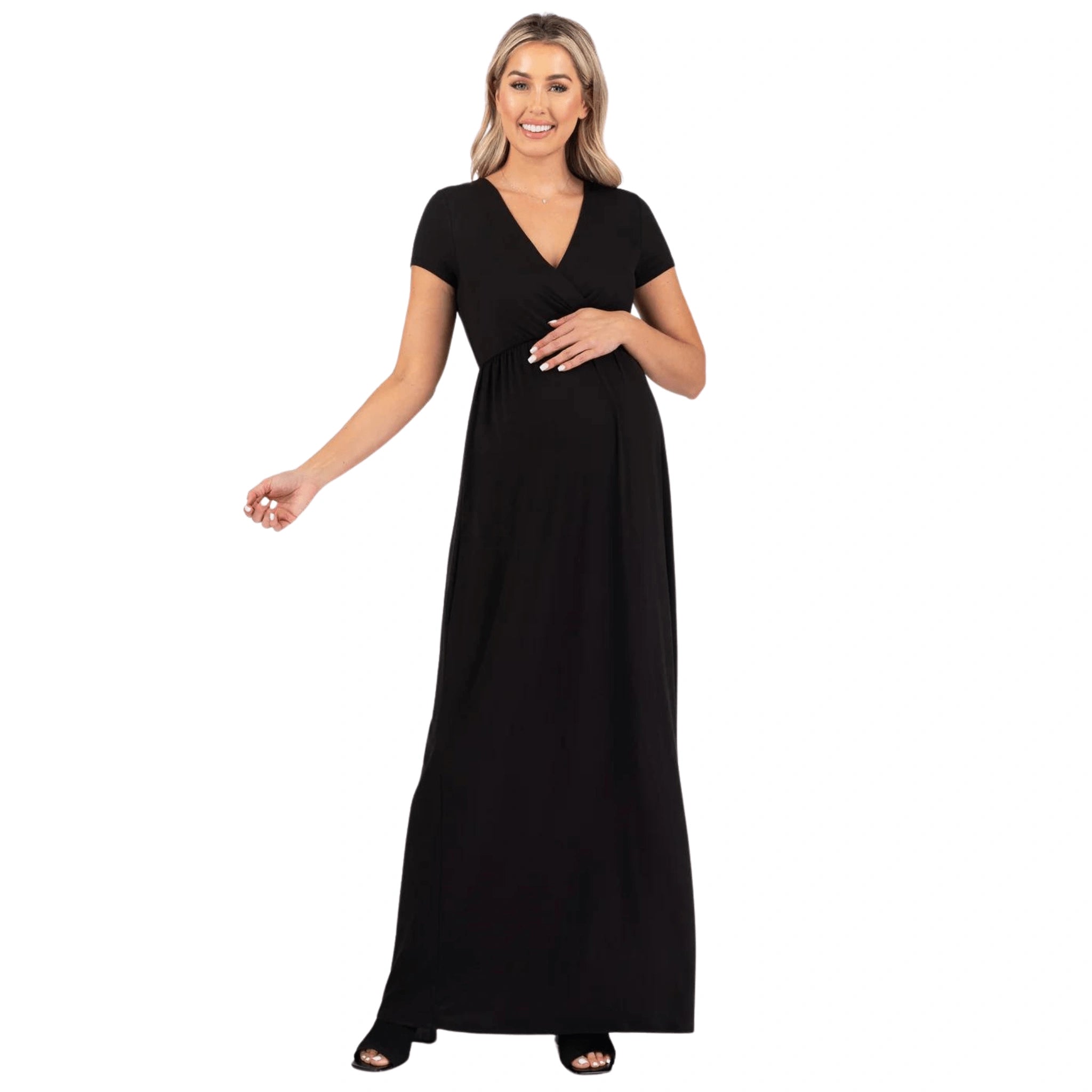 Maternity Short Sleeve Maxi Dress Mamafique Maternity Short Sleeve Maxi Dress Mamafique